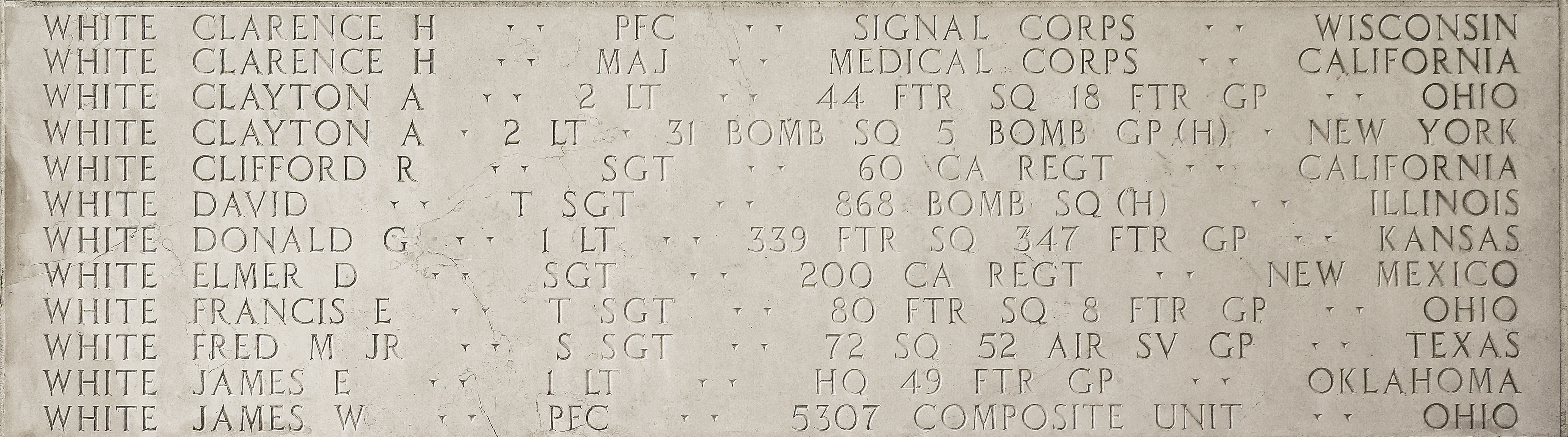 Fred M. White, Staff Sergeant